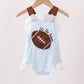 Blue Football French Knot Stripe Lace Bubble