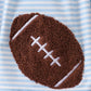 Blue Stripe Football French Knot Ruffle Shorts Set