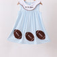 Blue Stripe Football French Knot Dress
