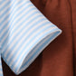 Blue Stripe Football French Knot Shorts Set