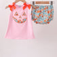 Pink Jack-O-Lantern Applique Bloomer Set