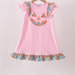 Pink Jack-O-Lantern Applique Ruffle Dress