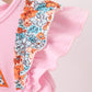 Pink Jack-O-Lantern Applique Ruffle Dress