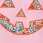 Pink Jack-O-Lantern Applique Ruffle Dress