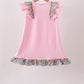 Pink Jack-O-Lantern Applique Ruffle Dress