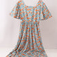 Orange Floral Mom Dress