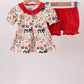 Maroon Farmland Ruffle Bloomer Set