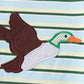 Blue Stripe Mallard Applique Top