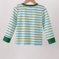 Blue Stripe Mallard Applique Top