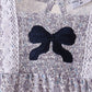 Navy Floral Bow Smocked Bubble