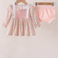 Floral Smocked Lace Bloomer Set