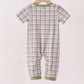 Oat Olive Plaid Romper