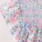 Blue Floral Smocked Ruffle Dress