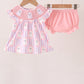 Purple Ghost Smocked Bloomer Set