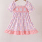 Purple Ghost Smocked Ruffle Dress