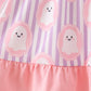 Purple Ghost Smocked Ruffle Dress