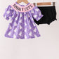 Purple Spooky cute Smocked Bloomer Set