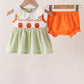 Green Pumpkin Smocked Bloomer Set