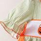 Green Pumpkin Smocked Ruffle Shorts Set