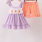 Purple Candy Smocked Ruffle Shorts Set