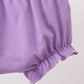 Purple witch embroidery stripe ruffle bloomer set