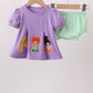Purple witch applique stripe bloomer set