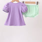 Purple witch applique stripe bloomer set