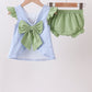 Blue Pumpkin Embroidery jacquard Ruffle Bloomer Set