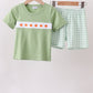 Green Pumpkin Embroidery Shorts Set