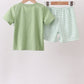 Green Pumpkin Embroidery Shorts Set