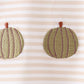 Khaki Pumpkin Embroidery Stripe Top
