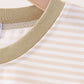 Khaki Pumpkin Embroidery Stripe Top