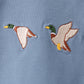 Teal Duck Embroidery Gingham Pants Set