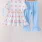 Blue Pumpkin Embroidery Ruffle Pants Set