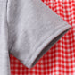 Grey character embroidery gingham pants set