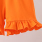 Pink Gingham Candy Corn Ruffle Shorts Set