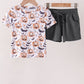 Gray Pumpkin Shorts Set