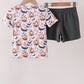 Gray Pumpkin Shorts Set