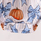 Blue Pumpkin Bow Bamboo Bubble