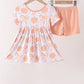 Coral Pumpkin Bow Bamboo Set