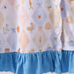 Blue Chicken Bow Bamboo Mom Pajama Pants Set