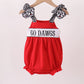 Red Georgia Go Dawgs Smocked Bubble