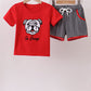 Red Georgia Applique Shorts Set