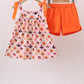 Pumpkin spider bow shorts set