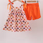 Pumpkin spider bow shorts set