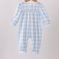 Blue Farm Embroidery Gingham Romper