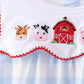 Blue Farm Embroidery Gingham Bloomer Set
