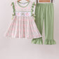Sage Pumpkin Bow Embroidery Ruffle Pants Set