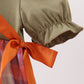 Camel Pumpkin Embroidery Ruffle Plaid Bubble