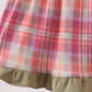 Camel Pumpkin Embroidery Plaid Dress